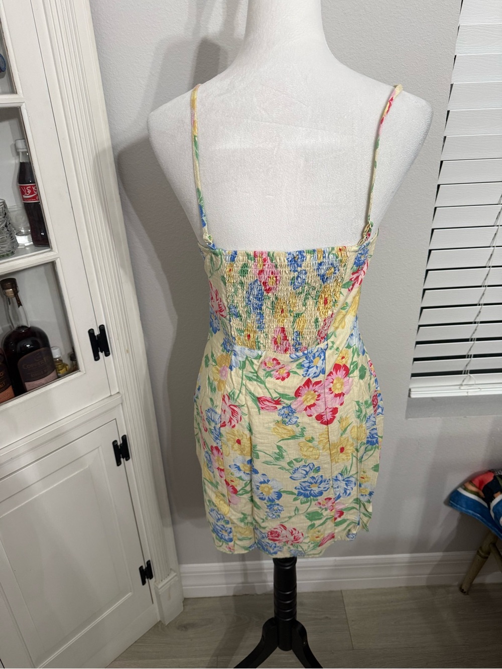a new day Yellow Floral Mini Sundress with Pink & Blue Blooms - Picture 3 of 7